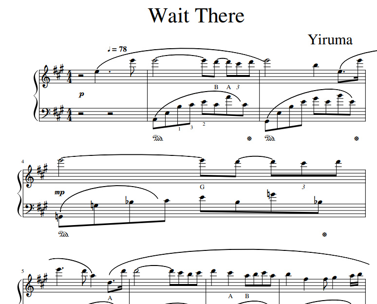 Yiruma - Wait There for piano